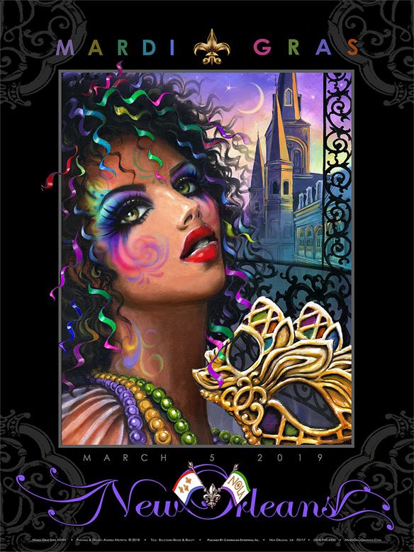 Enchantress - 2019 Mardi Gras Poster by Andrea Mistretta