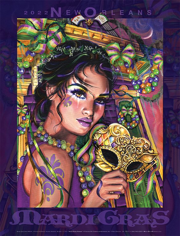 Front Porch Parade - 2022 Mardi Gras Poster by Andrea Mistretta