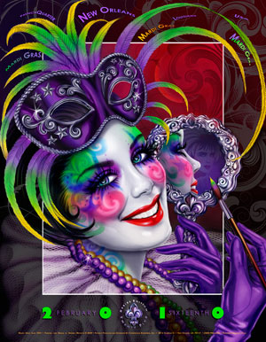 2010 Mardi Gras - 2010 Mardi Gras Poster by Andrea Mistretta